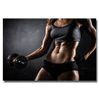 Bodybuilding Barbell Woman Art Poster Fitness Exercise Girl Wall Picture Print