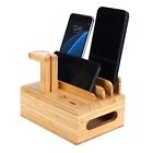 Bamboo Device Stand Cellphone Tablet Watch Holder Desktop Storage JY