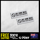 2X NO JUNK MAIL EXCEPT VOUCHERS – SELF ADHESIVE STICKERS HOME LETTER BOX 90X32mm