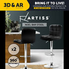 Artiss Bar Stools Kitchen Stool Chairs Dining Gas Lift Leather Swivel Metal x2