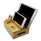 Storage Tablet Phone Bamboo Holder Charging Station Office Home Multiple Device