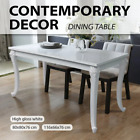 vidaXL Dining Table 116x66x76cm High Gloss White Kitchen Furniture Rectangular