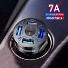 4USB Ports Car Charger Adapter LED Display QC 3.0 Fast Charging Accessories