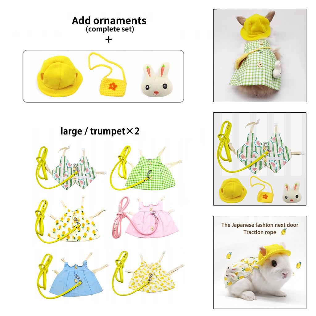 Cute Cotton Pet Dress Set Rabbit Squirrels Skirt Printed Clothes Party Daily Cute Cotton Pet Dress Set Rabbit Squirrels Skirt Printed Clothes Party Daily