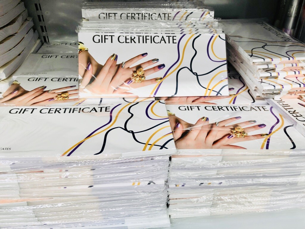 Gift Certificate Book | 50 Pages Voucher Booklet | Nail and Beauty 10 x 24 cm Gift Certificate Book | 50 Pages Voucher Booklet | Nail and Beauty 10 x 24 cm