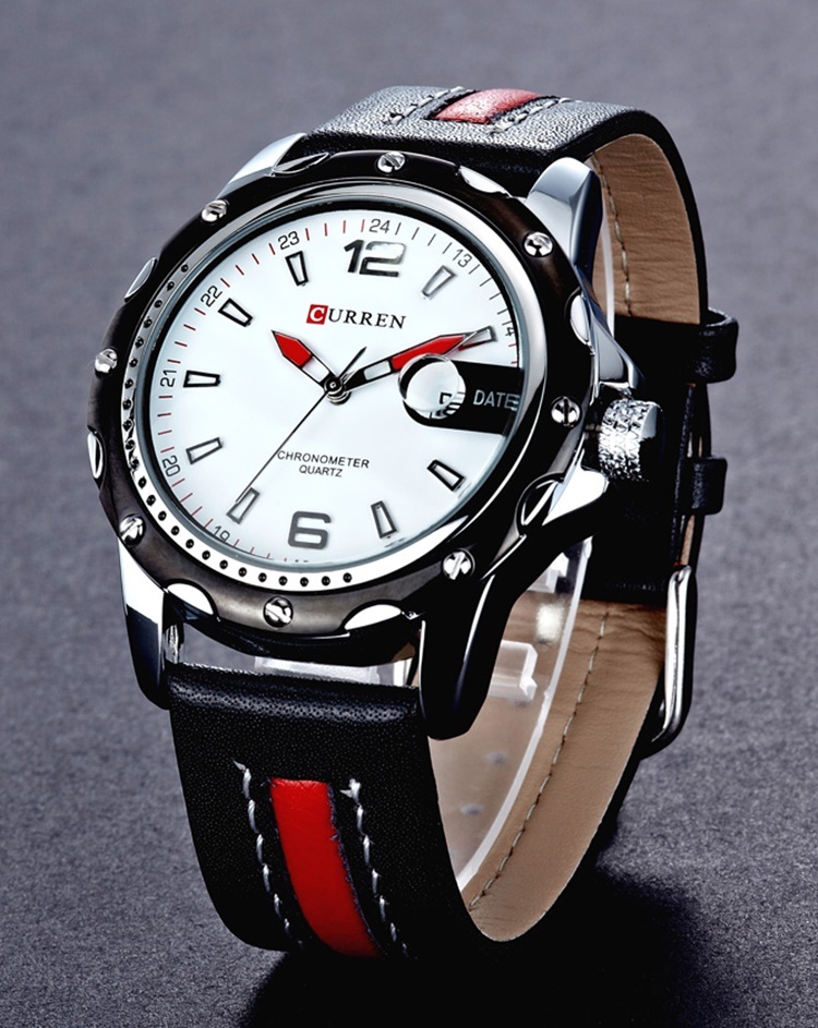 Men`s 30m Waterproof Genuine Leather Calendar Stylish Classic Quartz Watches Men`s 30m Waterproof Genuine Leather Calendar Stylish Classic Quartz Watches