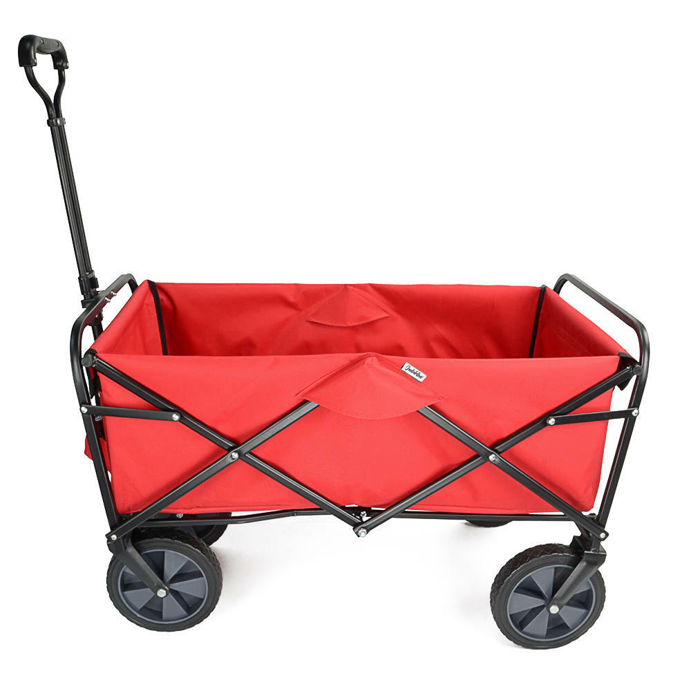 Red Folding Beach Outdoor Wagon Collapsible Utility Garden Shopping Cart Outdoor Red Folding Beach Outdoor Wagon Collapsible Utility Garden Shopping Cart Outdoor