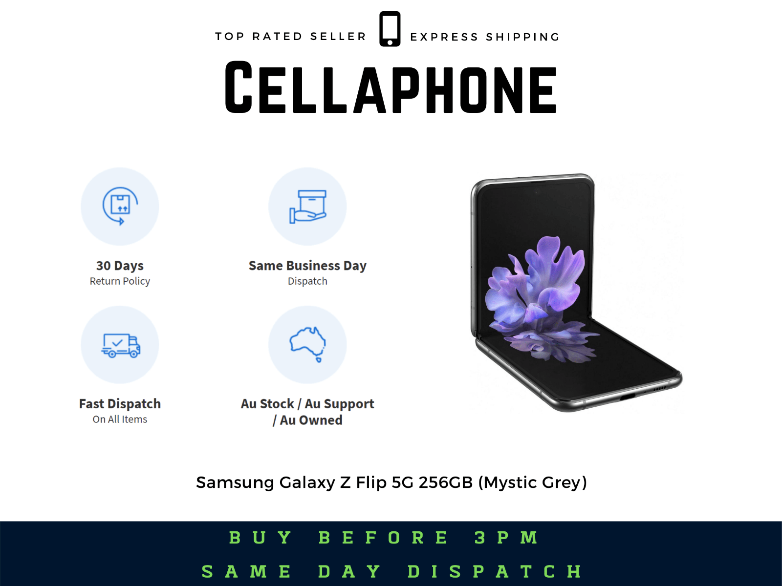 ~~Brand new~~ Samsung Galaxy Z Flip 5G 256GB (Grey) – Au Stock ~~Brand new~~ Samsung Galaxy Z Flip 5G 256GB (Grey) – Au Stock