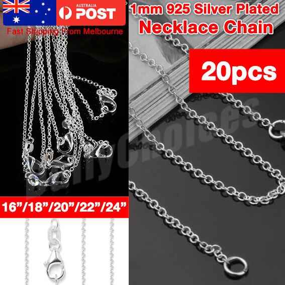 925 Silver Plated 1MM Classic Snake Necklace Chain Wholesale Bulk Price 16″-24″ 925 Silver Plated 1MM Classic Snake Necklace Chain Wholesale Bulk Price 16″-24″