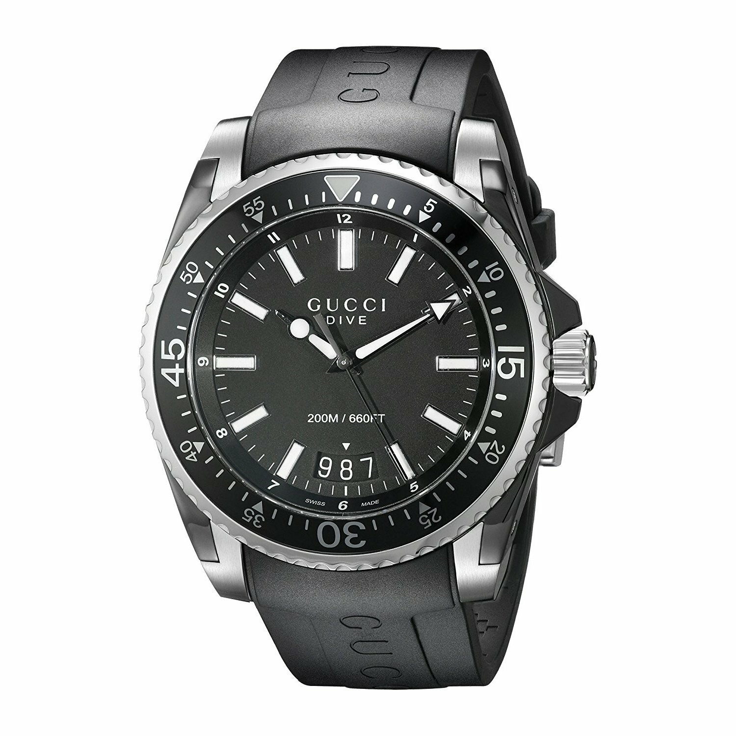 Gucci Men’s YA136204 Dive Black Rubber Watch Gucci Men’s YA136204 Dive Black Rubber Watch