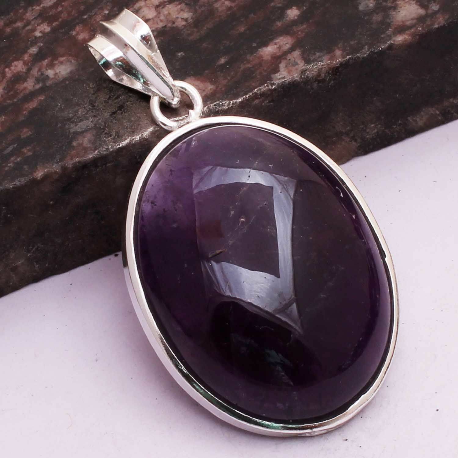 Amethyst Ethnic Handmade Pendant Jewelry 2.08″ AP 33683