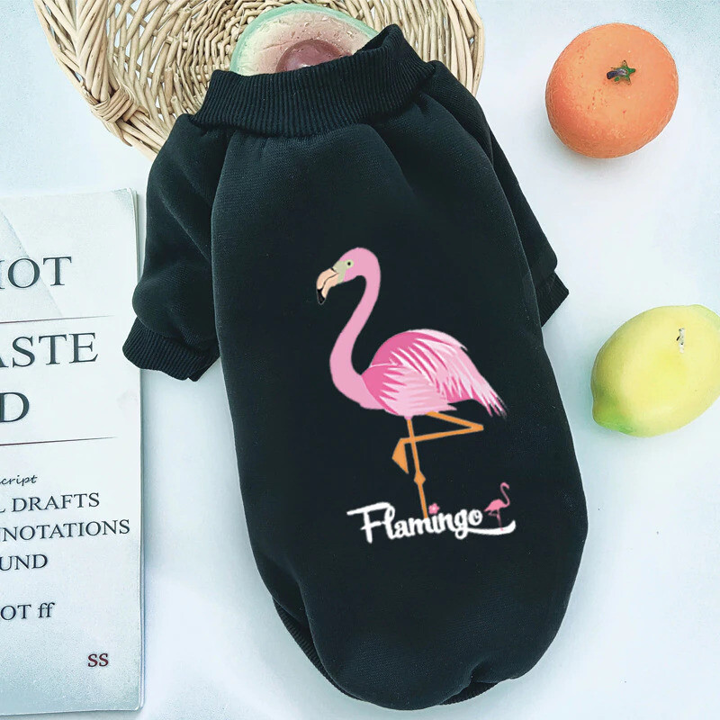 Flamingo Design Pet Dog Clothes for French Bulldog Dog Jacket Clothes Puppy cat