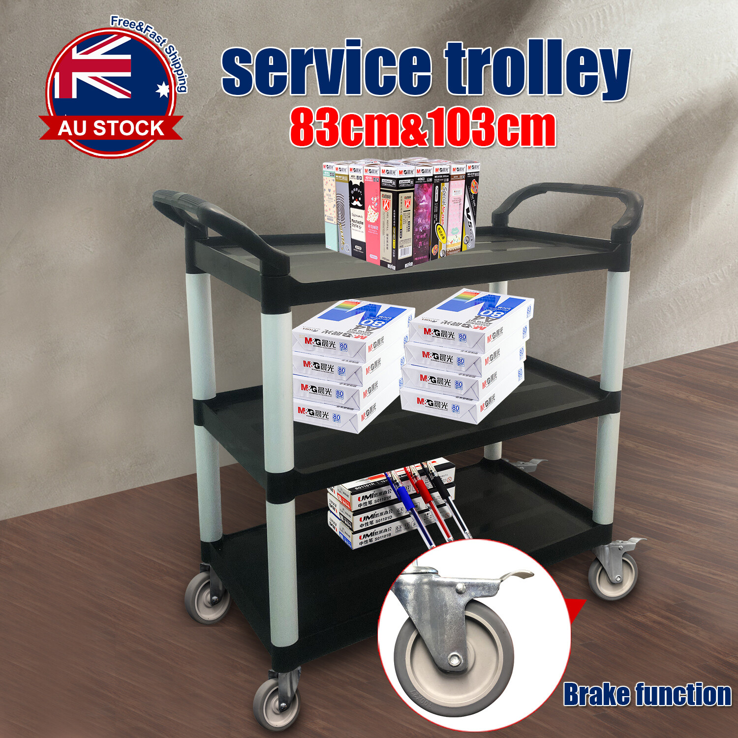 Service Cart Restaurant Trolley Kitchen Serving Catering Large Shelf 3 Tier C Service Cart Restaurant Trolley Kitchen Serving Catering Large Shelf 3 Tier C