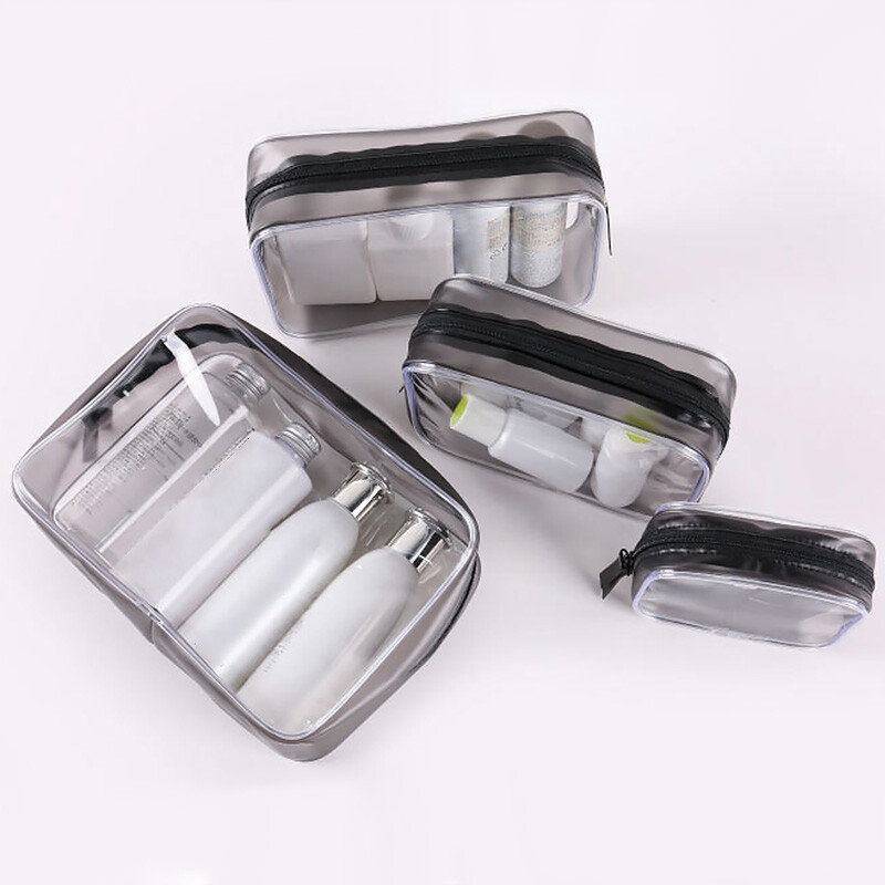 PVC Clear Cosmetic Makeup Toiletry Bag Case Travel Holder Pouch Wash Kit Bags PVC Clear Cosmetic Makeup Toiletry Bag Case Travel Holder Pouch Wash Kit Bags