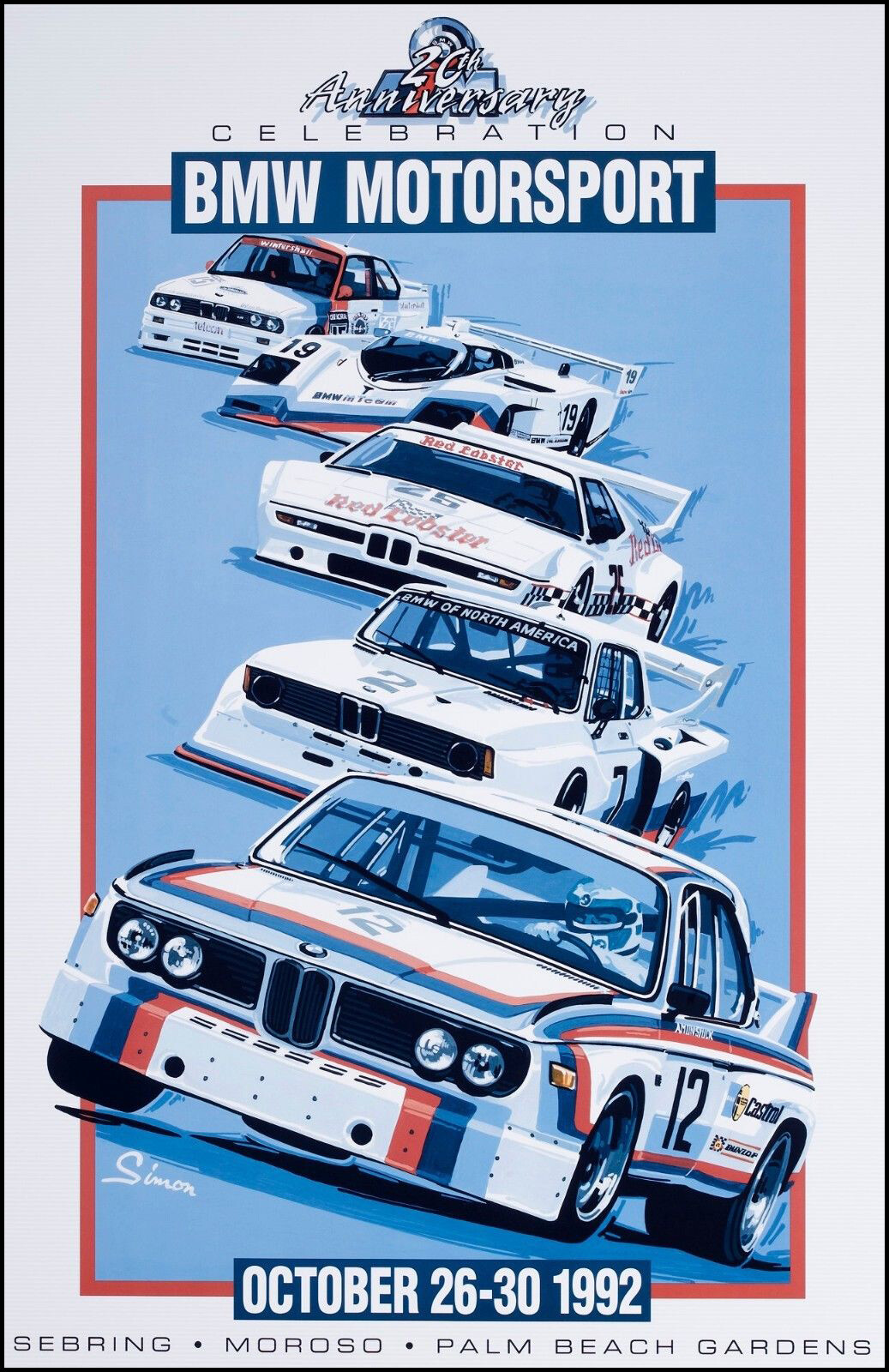 Vintage German BMW 20 Years Anniversary Poster Vintage German BMW 20 Years Anniversary Poster