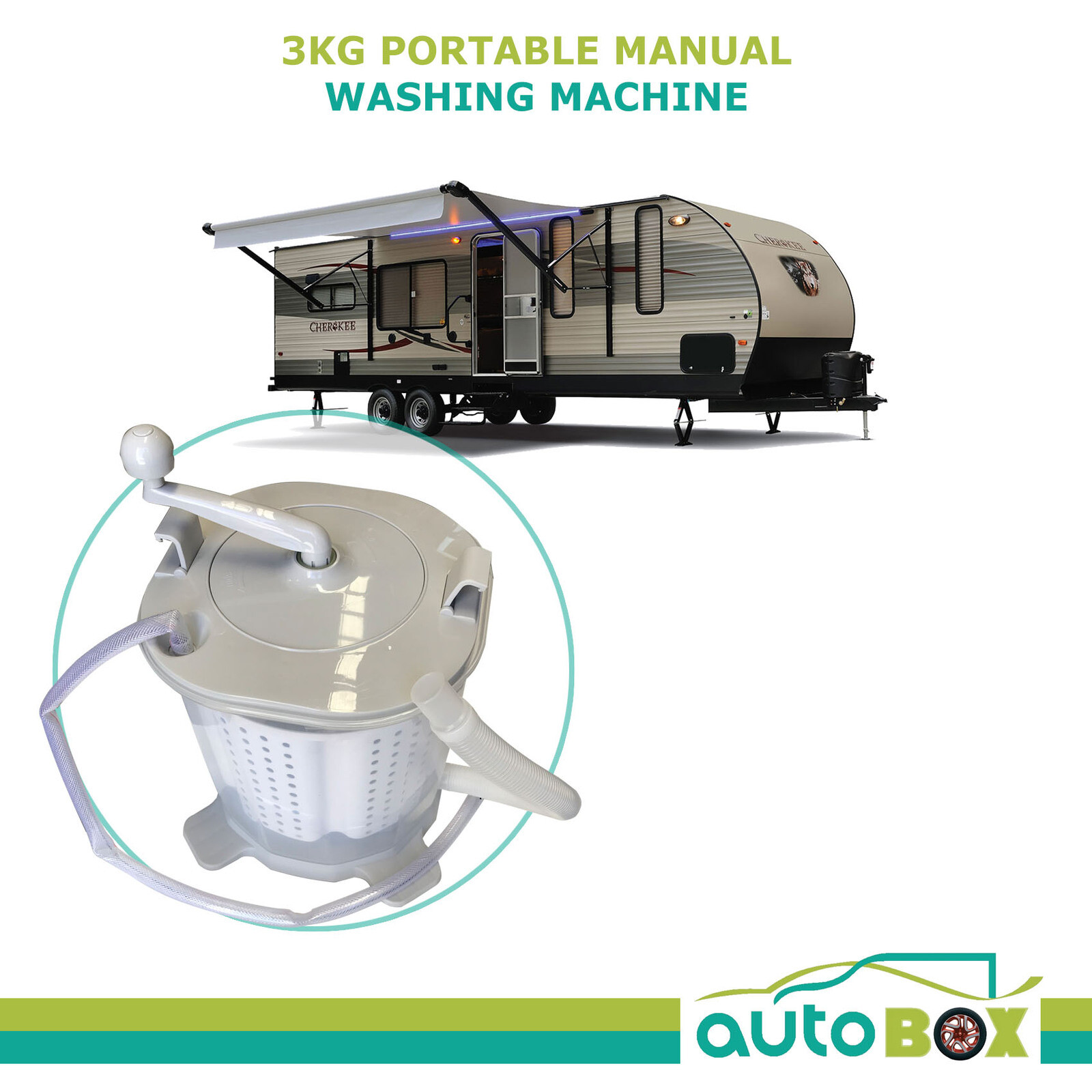 3KG Portable Manual Clothes Washer Washing Machine Caravan Free Camping