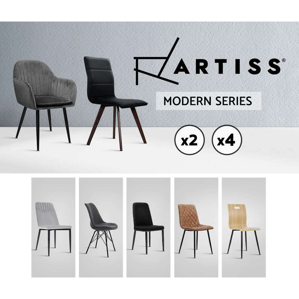 Artiss Dining Chairs Replica Kitchen Chair Fabric Leather Retro Iron Legs x2x4 Artiss Dining Chairs Replica Kitchen Chair Fabric Leather Retro Iron Legs x2x4
