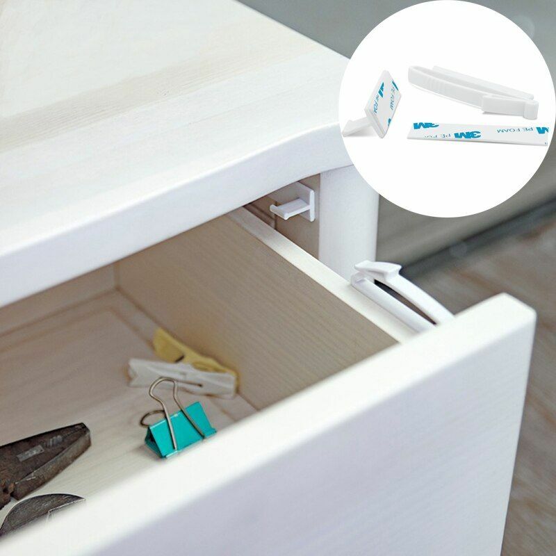 Safety Lock Baby 4Pcs/Lot Invisible Child Drawer Door Cabinet Latches Protection Safety Lock Baby 4Pcs/Lot Invisible Child Drawer Door Cabinet Latches Protection