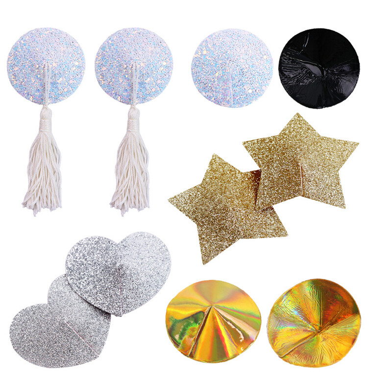 Sexy Woman Pasties Stickers Sequin Tassel Breast Bra Nipple Cover Self Adhesive Sexy Woman Pasties Stickers Sequin Tassel Breast Bra Nipple Cover Self Adhesive