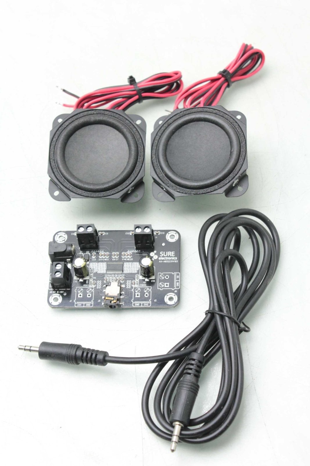 Sure Electronics TPA3110 Audio Amplifier 2 Ch 8W / 3.5mm Aux Cable & 2″ Speakers Sure Electronics TPA3110 Audio Amplifier 2 Ch 8W / 3.5mm Aux Cable & 2″ Speakers
