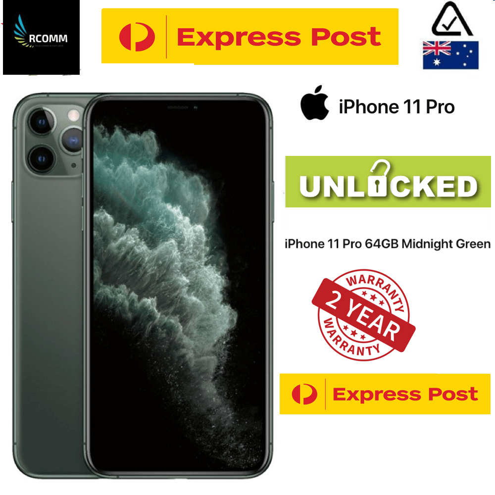 |AU STOCK| APPLE iPhone 11 Pro 64GB Midnight Green 24 MONTHS AUS WARRANTY SEALED |AU STOCK| APPLE iPhone 11 Pro 64GB Midnight Green 24 MONTHS AUS WARRANTY SEALED