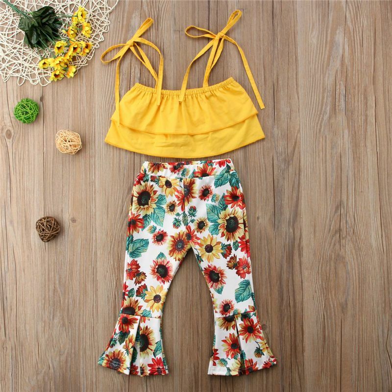 Newborn Toddler Kid Baby Girl Clothing Set Fashion Leisure T-Shirt Floral Flare Newborn Toddler Kid Baby Girl Clothing Set Fashion Leisure T-Shirt Floral Flare