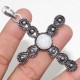 Rainbow Moonstone 925 Silver Plated Cross Pendant 3″ Ethnic Gift GW Rainbow Moonstone 925 Silver Plated Cross Pendant 3″ Ethnic Gift GW