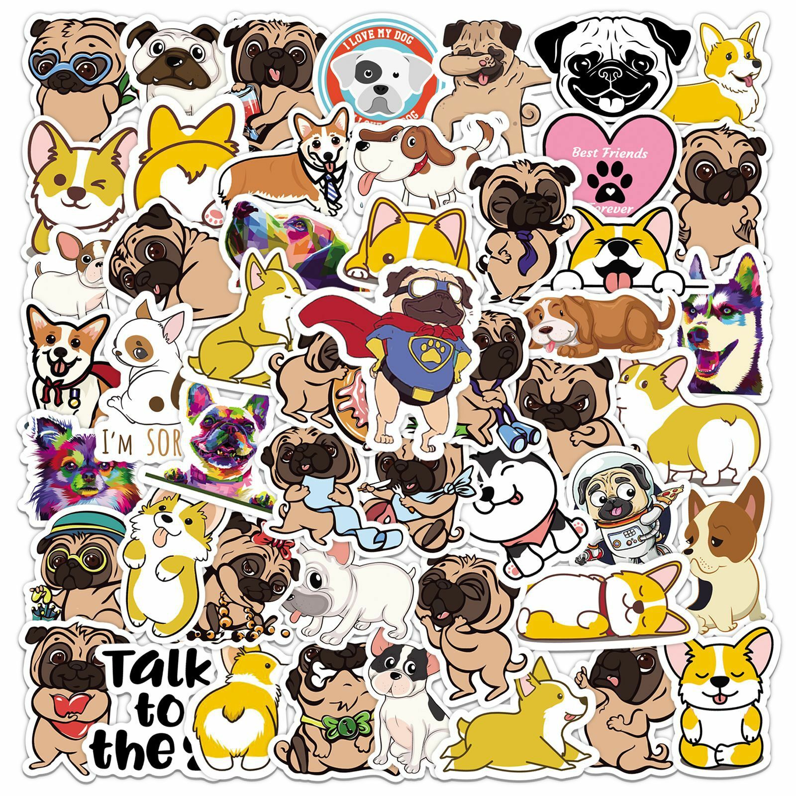 50 Corgi Shar Pei Pet Dog Stickers Luggage Skateboard Laptop Motorcycle Graffiti 50 Corgi Shar Pei Pet Dog Stickers Luggage Skateboard Laptop Motorcycle Graffiti