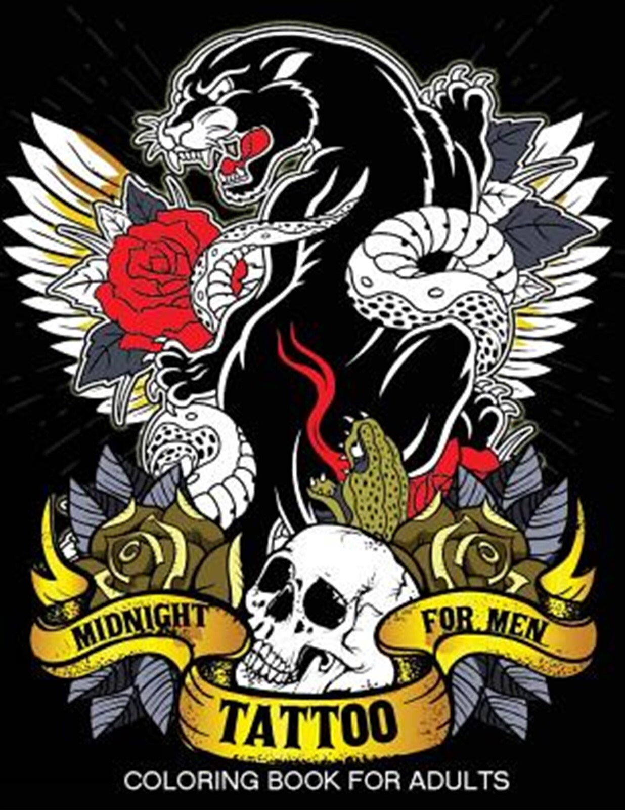 Midnight Tattoo Coloring Book for Men Skull Tattoo Design (A by Tiny Cactus Publ Midnight Tattoo Coloring Book for Men Skull Tattoo Design (A by Tiny Cactus Publ