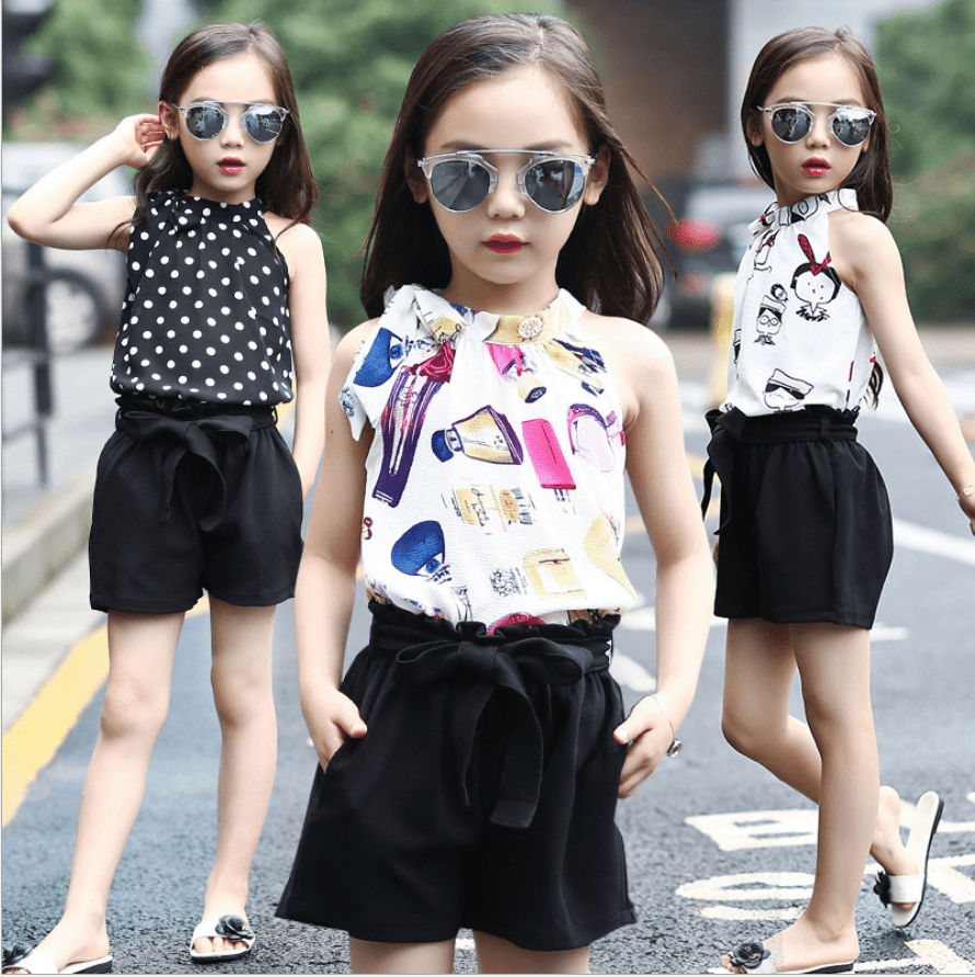 2pcs toddler baby girls fashion Korean suit Sleeveless blouse+shorts clothes set 2pcs toddler baby girls fashion Korean suit Sleeveless blouse+shorts clothes set