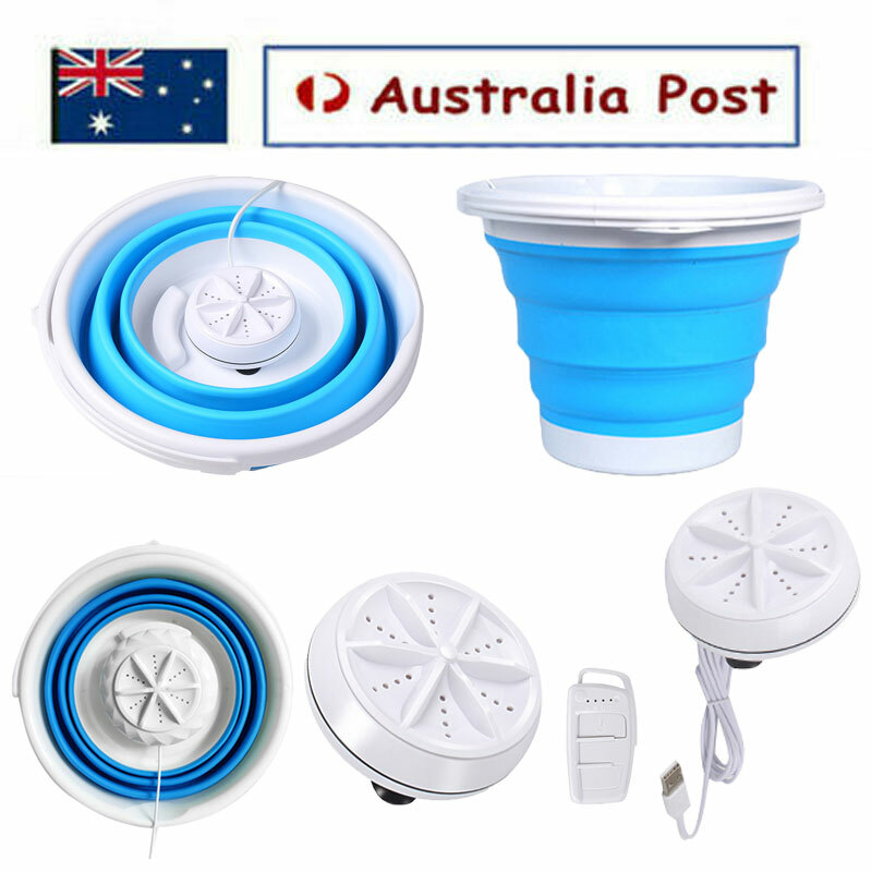 Folding Washing Machine USB Portable Ultrasonic Turbines Mini Laundry Washer AU Folding Washing Machine USB Portable Ultrasonic Turbines Mini Laundry Washer AU