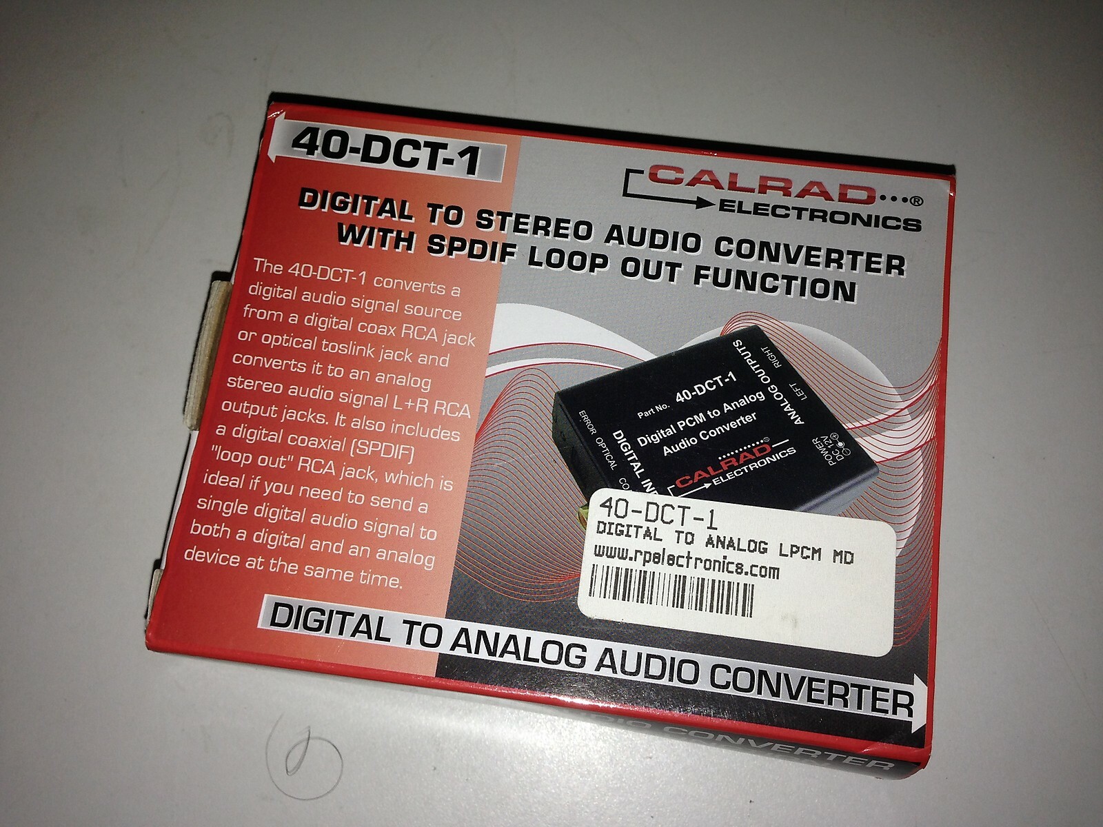 Calrad Electronics 40-DCT-1 Digital To Analog Audio Converter Loop Out Function! Calrad Electronics 40-DCT-1 Digital To Analog Audio Converter Loop Out Function!