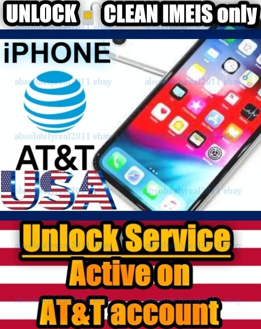 UNLOCK SERVICE for USA ATT Active On Account iPhone 6s 7 8 X XR XS 11 12 PRO MAX UNLOCK SERVICE for USA ATT Active On Account iPhone 6s 7 8 X XR XS 11 12 PRO MAX