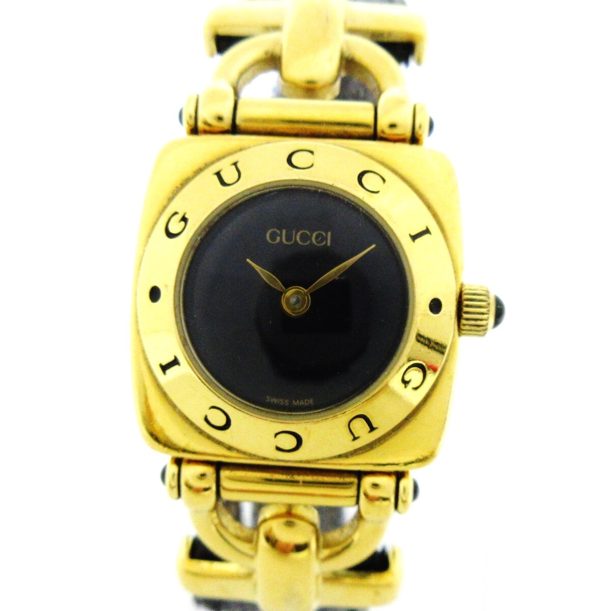 Auth GUCCI 6300L Black 0068426 Womens Wrist Watch