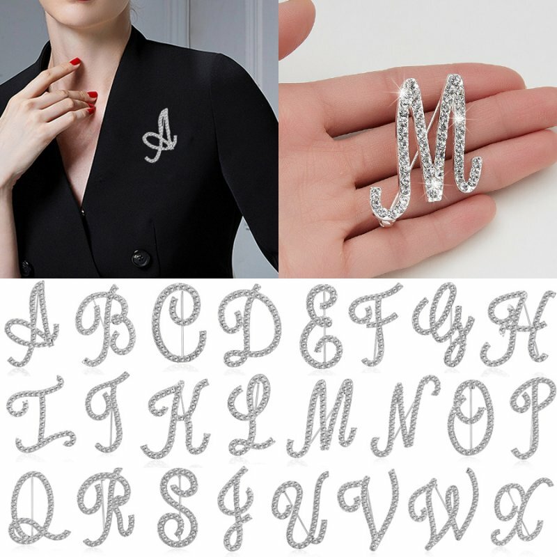 26 Letters Crystal Rhinestone Alphabet Brooch Pin Wedding Women Jewelry Gift Lot 26 Letters Crystal Rhinestone Alphabet Brooch Pin Wedding Women Jewelry Gift Lot
