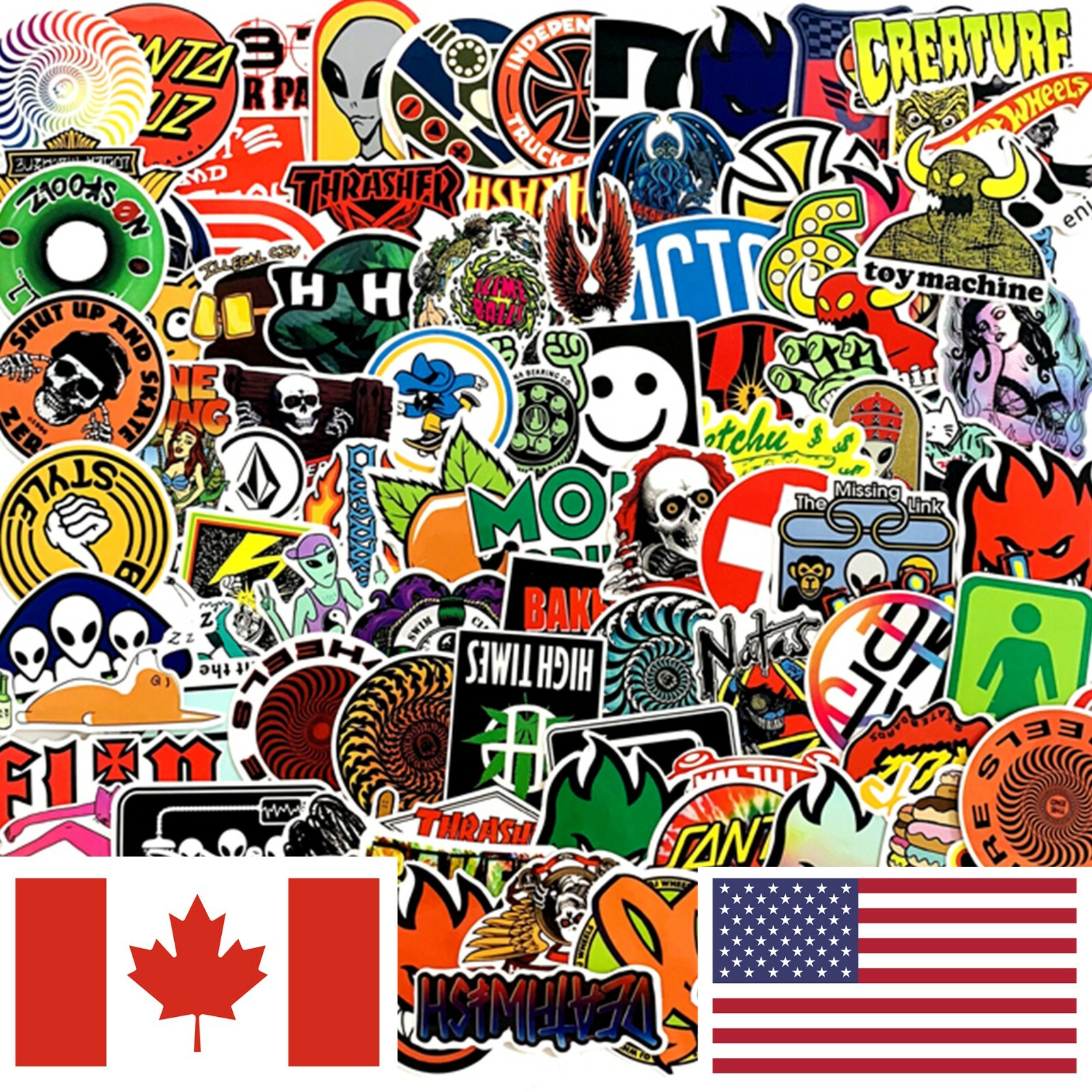 LOT 100 Skateboard Stickers Bomb Luggage Snowboard Car Skate Skating Laptop LOT 100 Skateboard Stickers Bomb Luggage Snowboard Car Skate Skating Laptop