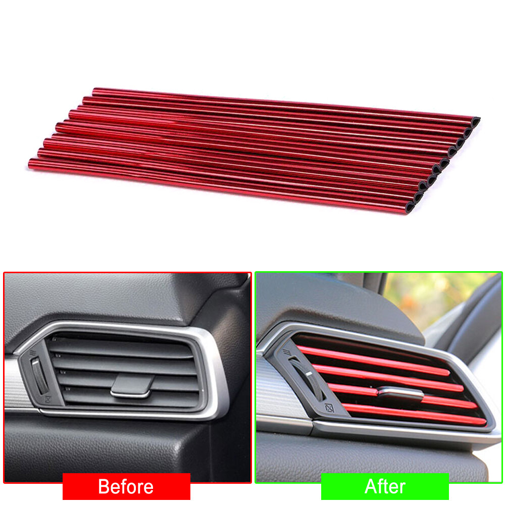 10x Car Accessories Air Conditioner Air Outlet Decoration Bright Strip Colorful 10x Car Accessories Air Conditioner Air Outlet Decoration Bright Strip Colorful