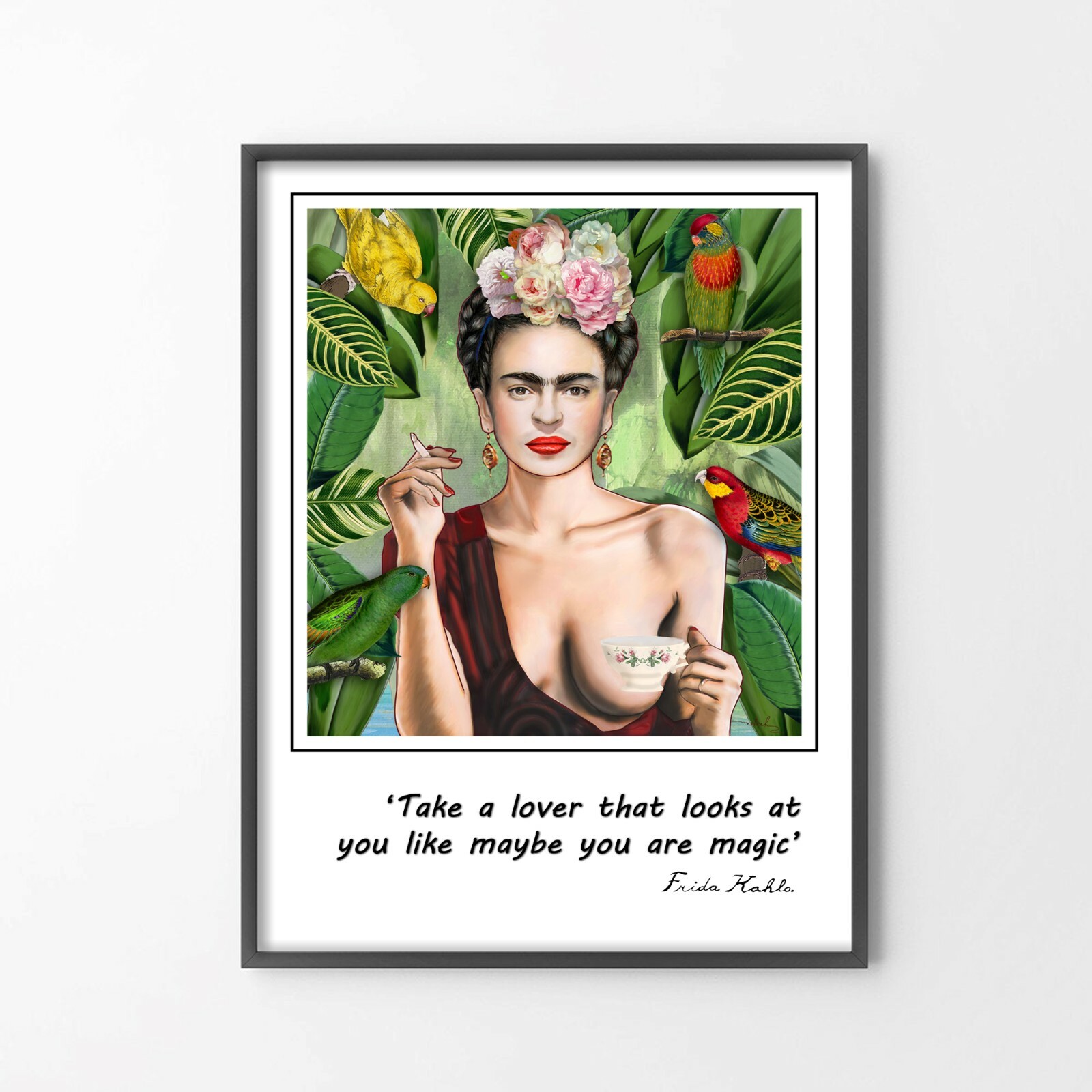 Frida Kahlo Find a Lover Quote Poster Art Print. Stretched Canvas Available Frida Kahlo Find a Lover Quote Poster Art Print. Stretched Canvas Available