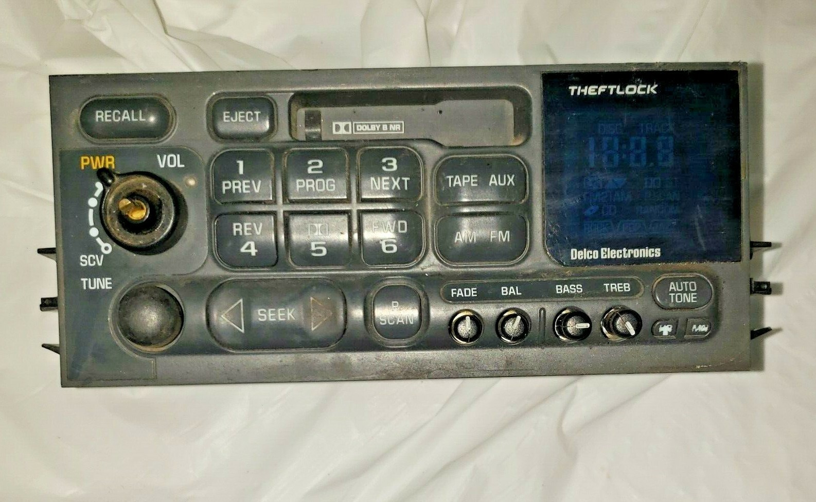 Delco Electronics Dolby Mfg 1994 Car audio stereo tape for parts Model 16179985