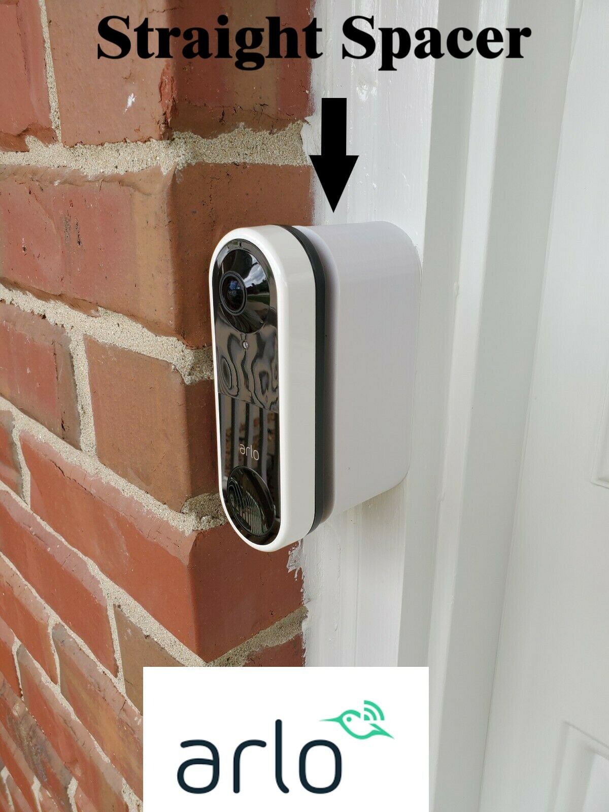 Arlo Video Doorbell Camera Wedge STRAIGHT spacer (Arlo DOORBELL NOT INCLUDED!!!) Arlo Video Doorbell Camera Wedge STRAIGHT spacer (Arlo DOORBELL NOT INCLUDED!!!)
