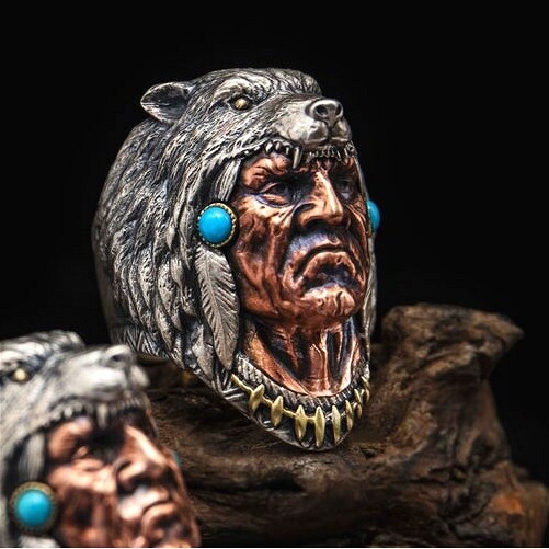 316L Stainless Steel Indian Werewolf Warrior Ring Tribal Chief Jewelry Men Rings 316L Stainless Steel Indian Werewolf Warrior Ring Tribal Chief Jewelry Men Rings