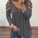 Fashion Women Summer Sexy Long sleeve V-Neck Printed Sexy Tops Ladies Blouse Fashion Women Summer Sexy Long sleeve V-Neck Printed Sexy Tops Ladies Blouse