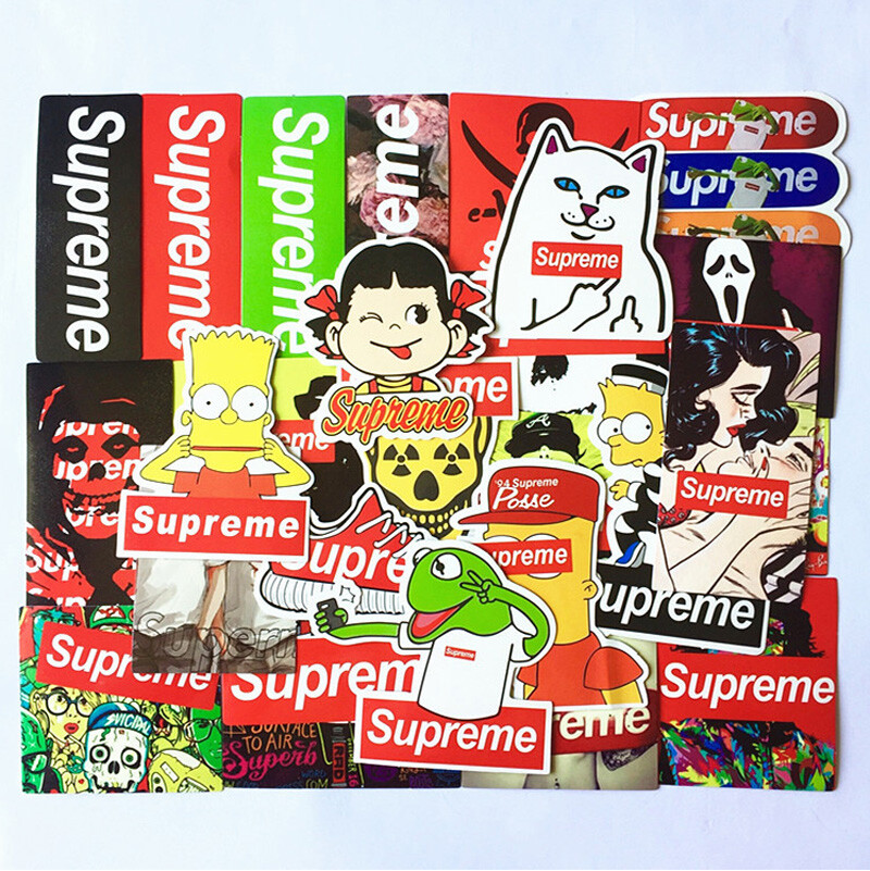 25pcs Supreme Vinyl Stickers Skate Graffiti Laptop Luggage Car Bomb Decal Lot