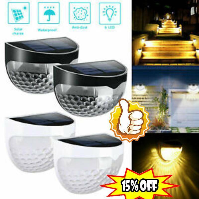 Solar Powered Gutter Fence 6 LED Lights Outdoor Garden Waterproof Wall Lamp Solar Powered Gutter Fence 6 LED Lights Outdoor Garden Waterproof Wall Lamp