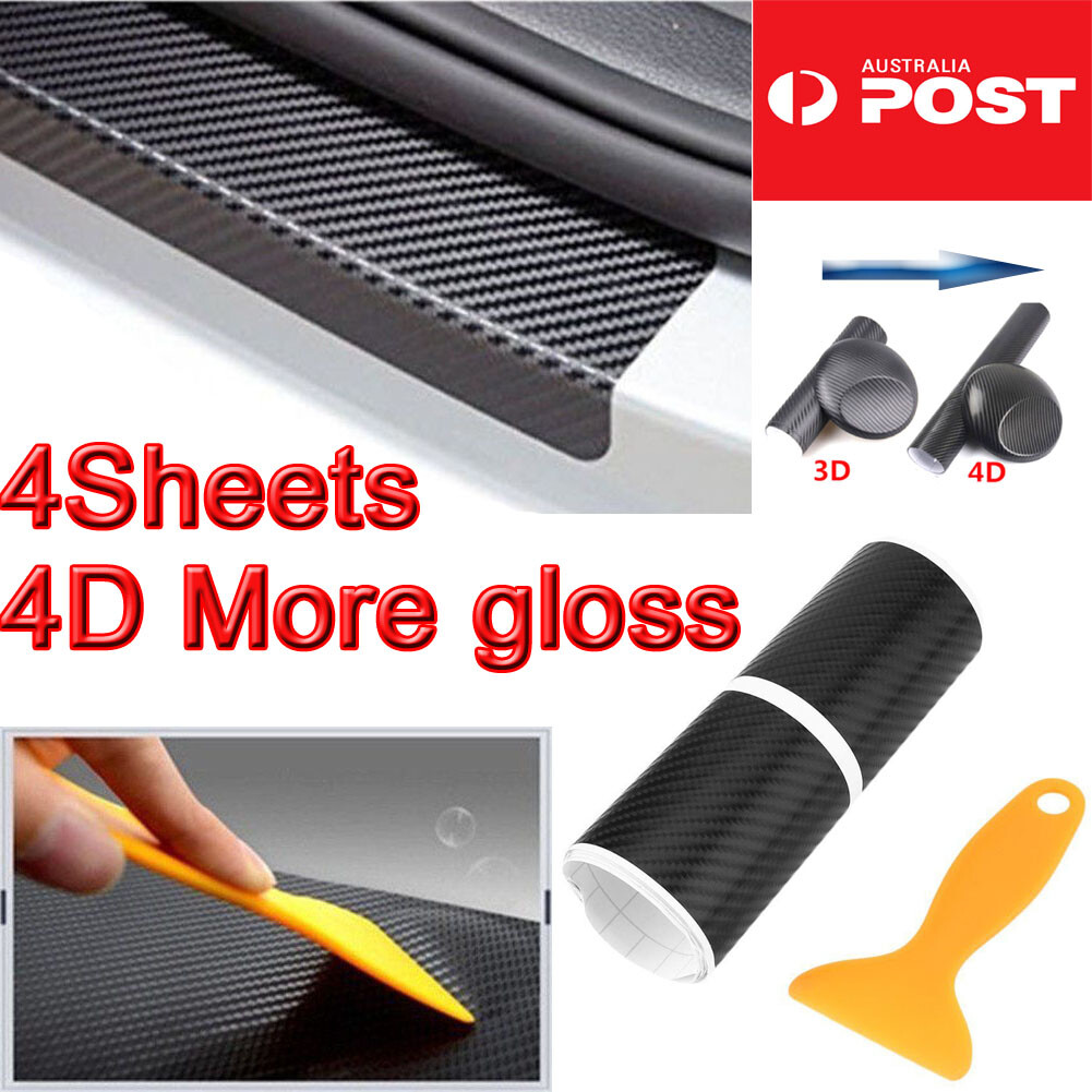Anti-Kick Carbon Fiber Car Accessories Auto Door Sill Scuff Protector Sticker x4 Anti-Kick Carbon Fiber Car Accessories Auto Door Sill Scuff Protector Sticker x4