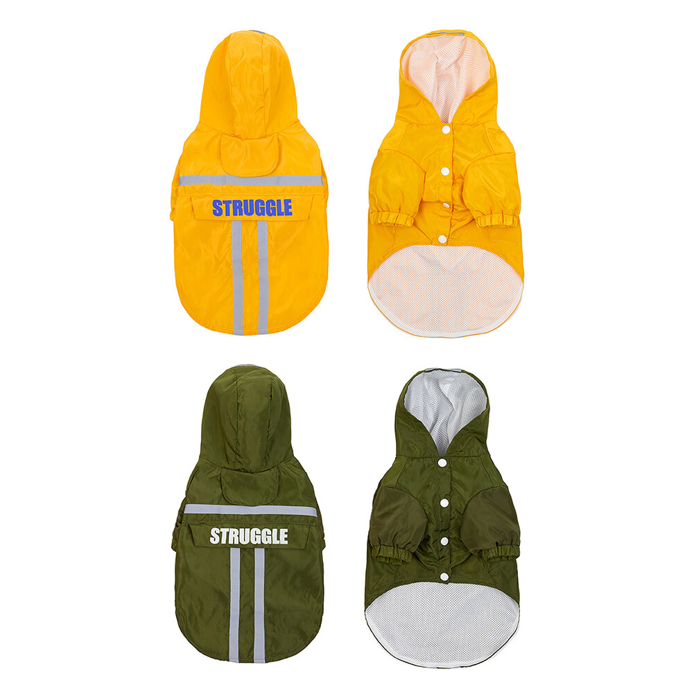 UN3F Puppy Rainwear Pet Supplies Raincoat Reflective Dog Hoodies Apparel Clothes