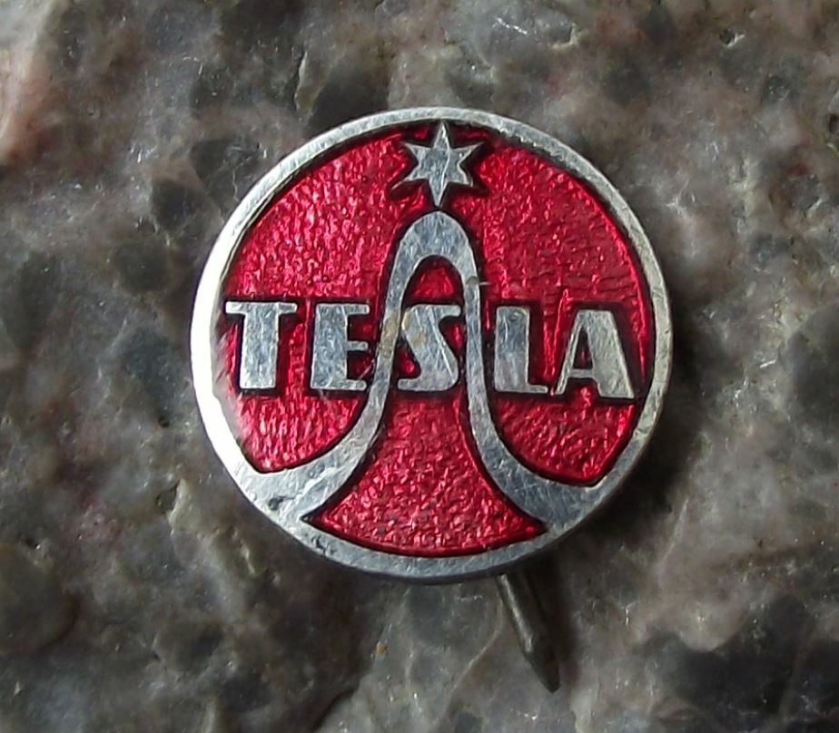 Vintage Tesla Electronics Czechoslovakia Radio Sine Wave Logo Pin Badge Vintage Tesla Electronics Czechoslovakia Radio Sine Wave Logo Pin Badge