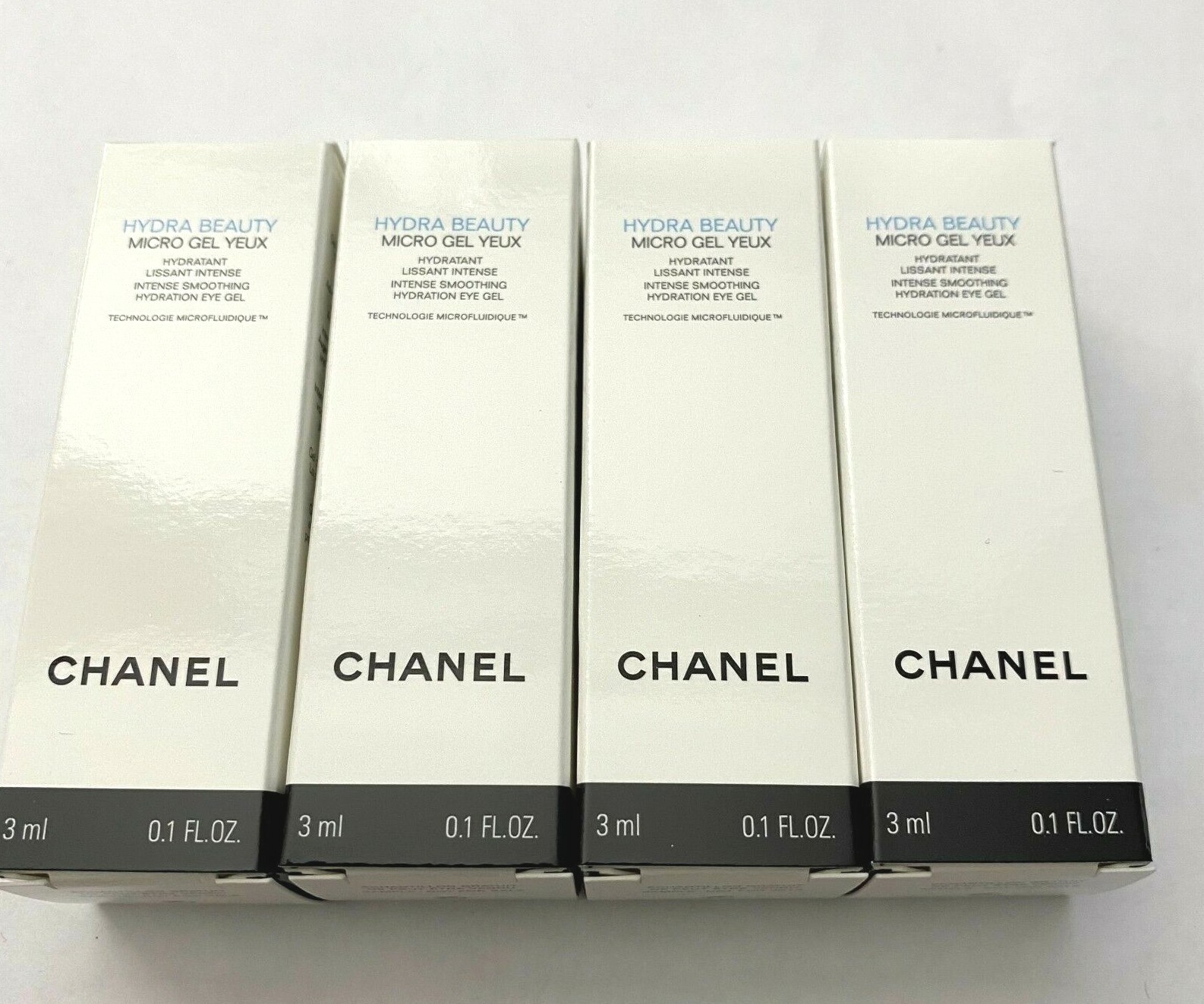 Chanel Hydra Beauty Micro Gel Yeux Eye cream set 4 x 3 ml (12 ml / 0,4 oz) Chanel Hydra Beauty Micro Gel Yeux Eye cream set 4 x 3 ml (12 ml / 0,4 oz)