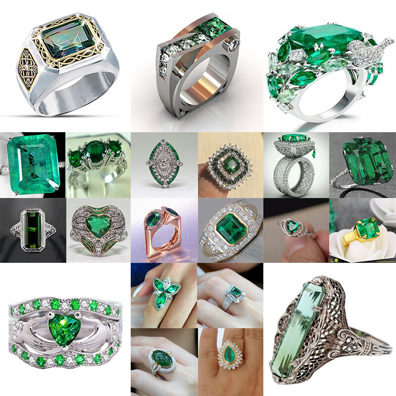 Fashion Emerald Women’s 925 Silver Ring Wedding Bridal Handmade Jewelry Vintage Fashion Emerald Women’s 925 Silver Ring Wedding Bridal Handmade Jewelry Vintage