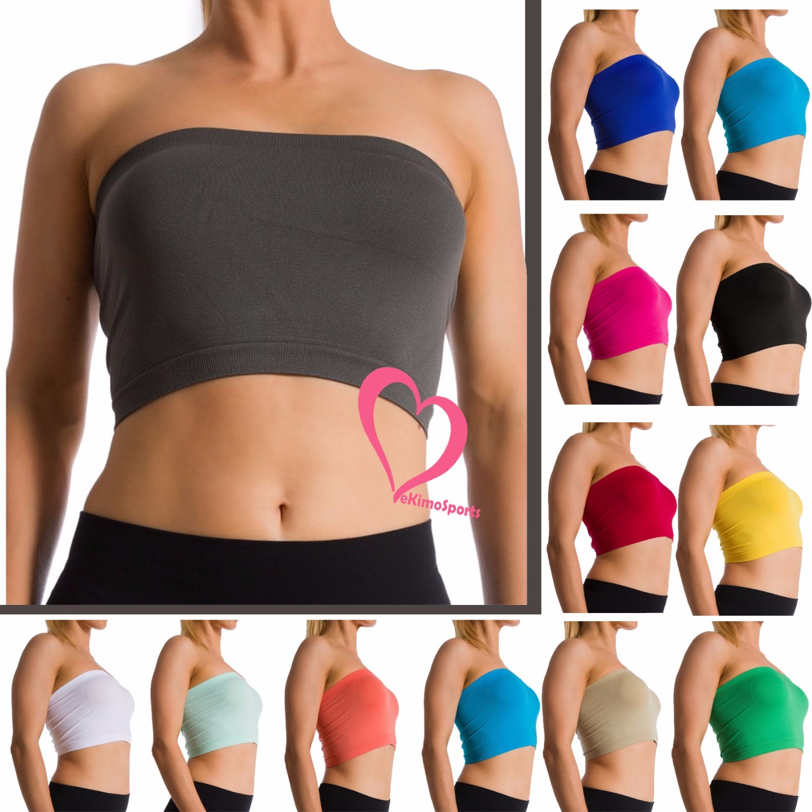 Women Seamless Strapless Bra Bandeau Fits Fashion Tube Top Sports Bra Yoga Shirt Women Seamless Strapless Bra Bandeau Fits Fashion Tube Top Sports Bra Yoga Shirt